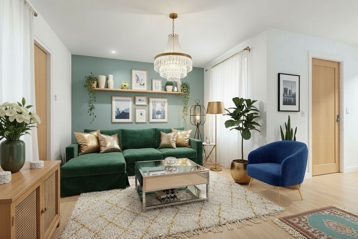 Hollywood Glam Bedroom design example 1 — AI generated interior