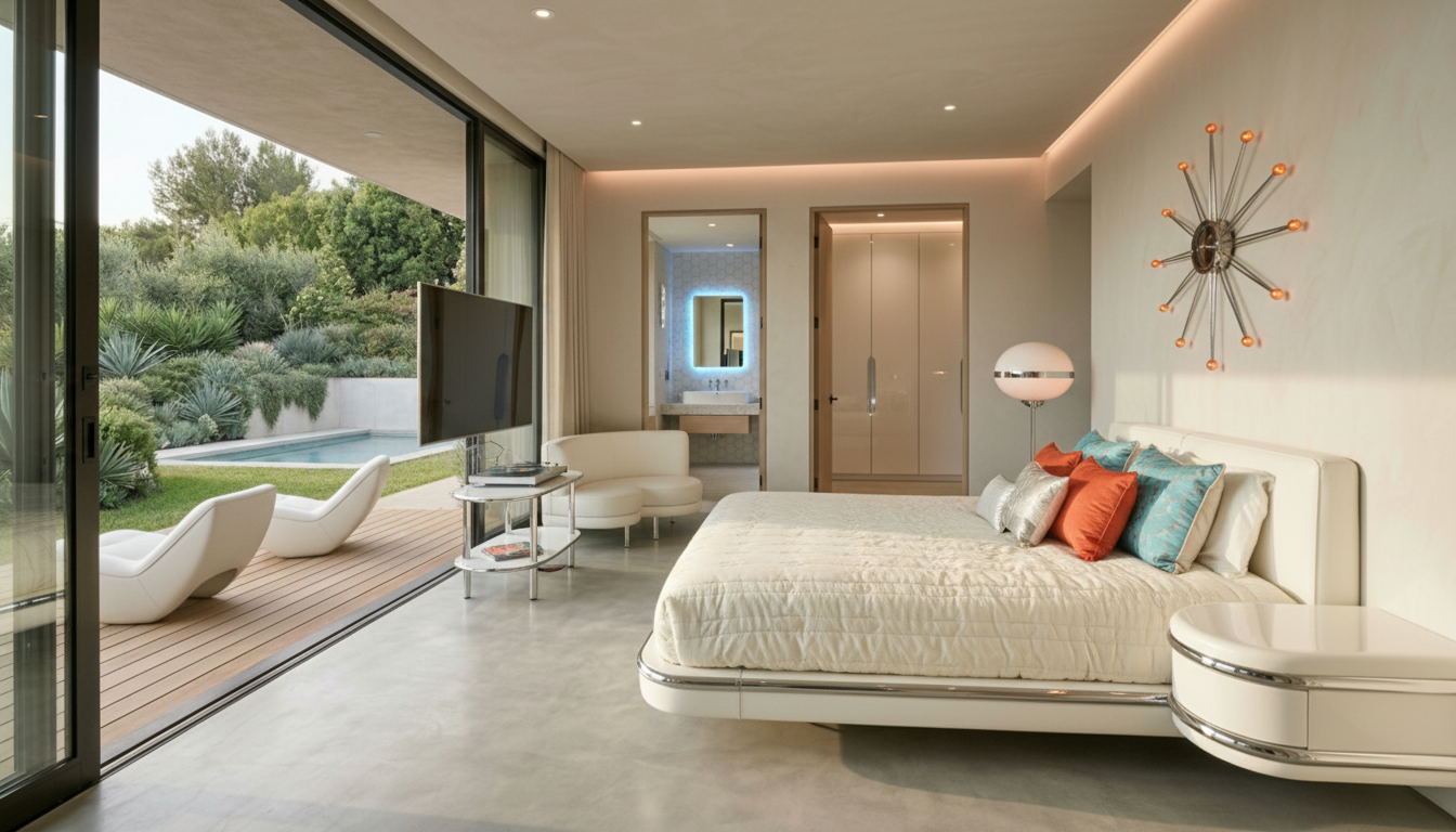 Retro Futuristic Bedroom design