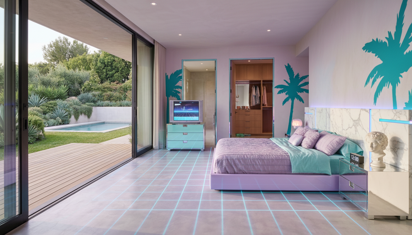 Vaporwave Bedroom design