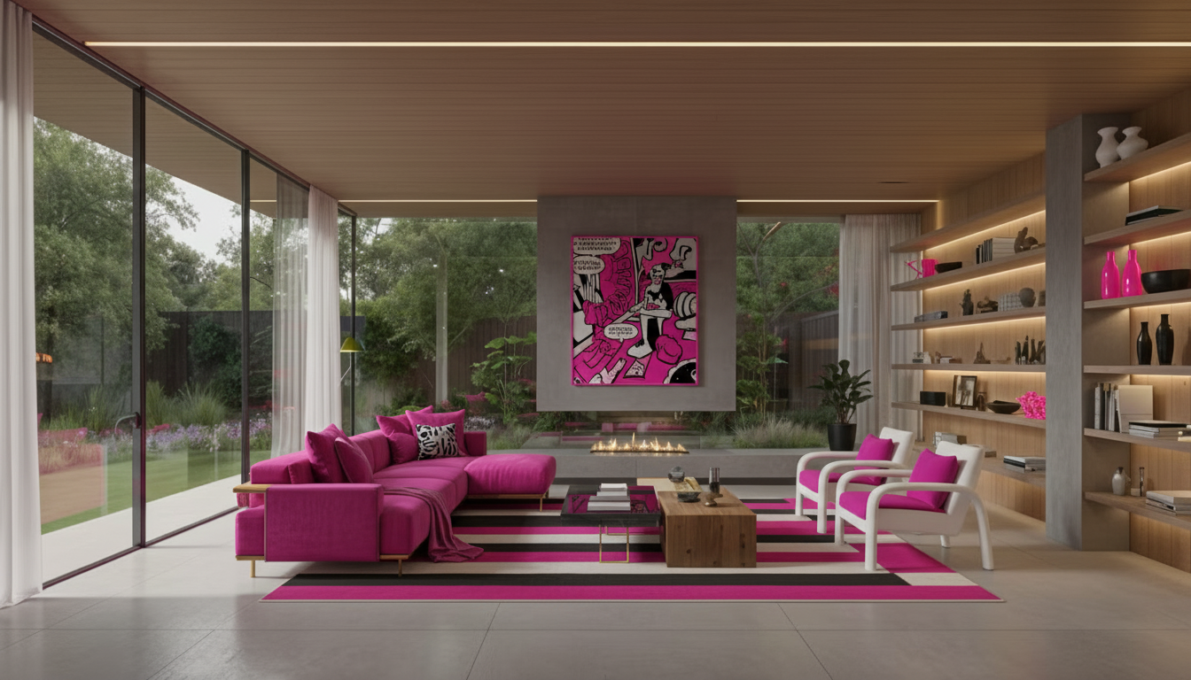 Hot Pink Living Room design