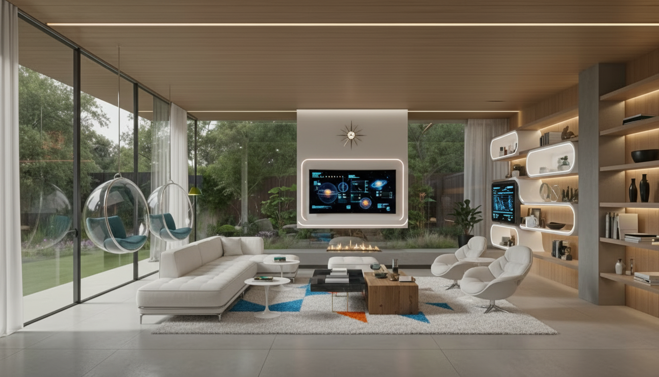 Retro Futuristic Living Room design