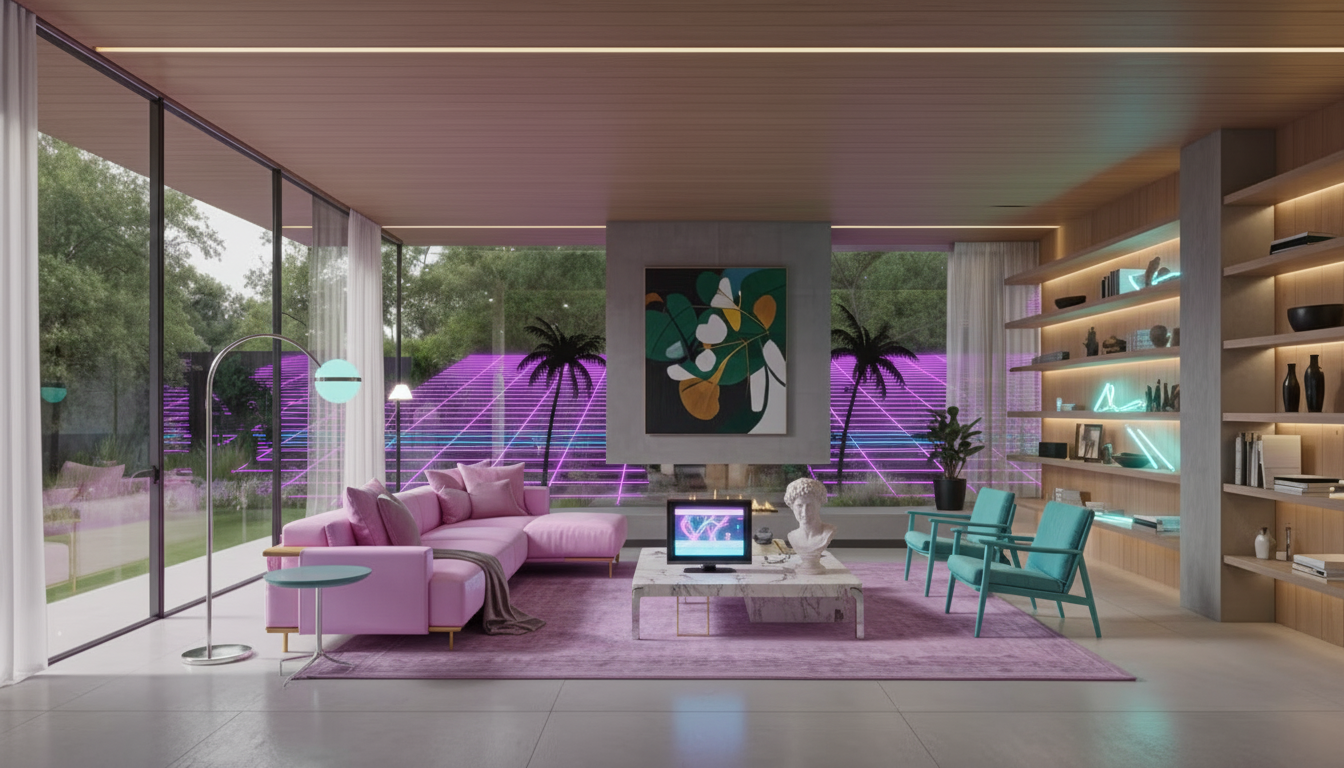 Vaporwave Living Room design